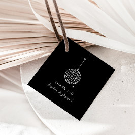 Kies een willekeurige kleur | Minimale zwarte disc Bedankjes Labels