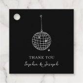 Kies een willekeurige kleur | Minimale zwarte disc Bedankjes Labels (Voorkant)