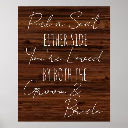 Kies een Zitplaats aan beide zijden van het huweli Poster (Voorkant)