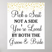 Kies een Zitplaats Geen stippen trouwbord van zijk Poster (Voorkant)