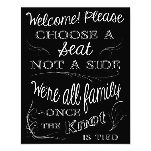 Kies een Zitplaats niet een Kant Foto Afdruk (Voorkant)