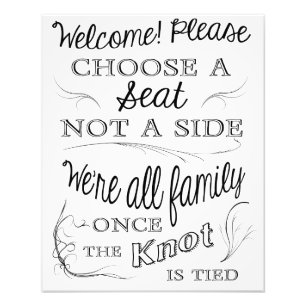 Kies een Zitplaats niet een Kant Foto Afdruk