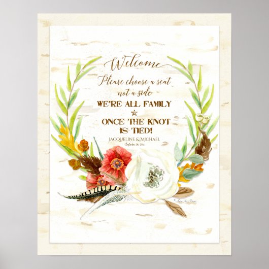 Kies een zitplaats voor Rustic BOHO Bohemian Wreat Poster (Voorkant)
