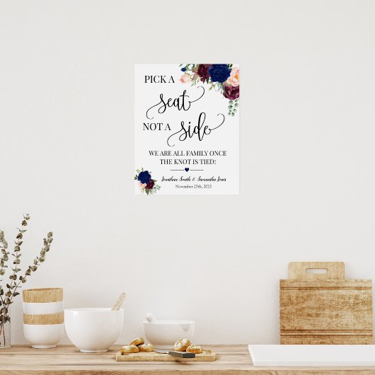 Kies een zitplaats zonder een marinesymbool voor d poster (Keuken)