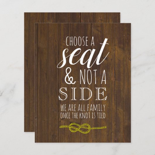 Kies een Zitplaats zonder een Rustic Band van de K (Voorkant / Achterkant)