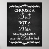 Kies een Zitplaats zonder een trouwbord met zijkan Poster (Voorkant)