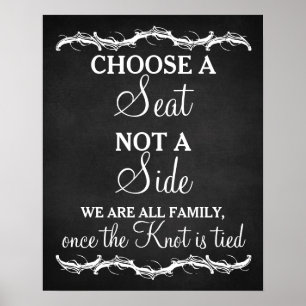 Kies een Zitplaats zonder een trouwbord met zijkan Poster