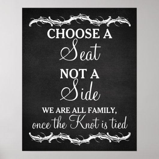 Kies een Zitplaats zonder een trouwbord met zijkan Poster (Voorkant)
