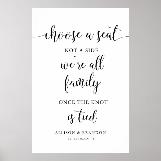 Kies een Zitplaats zonder een Zijbord van de Zitpl Poster (Voorkant)