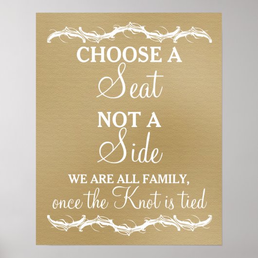 Kies een Zitplaats zonder een Zijdelig trouwerijbo Poster (Voorkant)