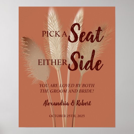 Kies een zitplaats zonder een zijkant van Pampas G Poster (Voorkant)