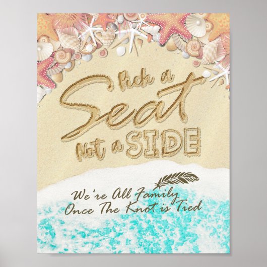 Kies een zitplaats zonder zijband Zee strandstaarv Poster (Voorkant)