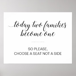 Kies een Zitplaats zonder zijdelingse bruiloft Poster