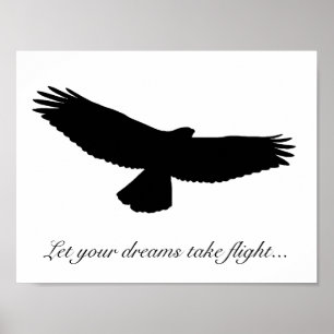 KIES EIGEN ACHTERGRONDKLEUR! RED TAILED HAWK Black Poster