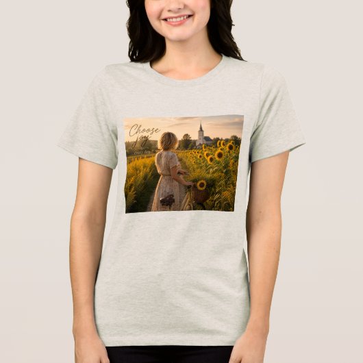 Kies elke dag vreugde Bloemendame T-shirt – Insp (Voorkant)