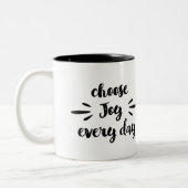 Kies elke dag vreugde motivatie offerte tweekleurige koffiemok (Links)