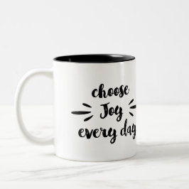 Kies elke dag vreugde motivatie offerte tweekleurige koffiemok