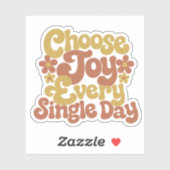 Kies elke dag vreugde Retro groovy citaat Sticker (Vel)
