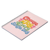 Kies elke dag vreugde Retro regenboog Notitieboek (Linkerzijde)