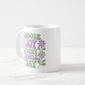 Kies elke dag vreugde Sage Lavendel Koffiemok (Voorkant links)