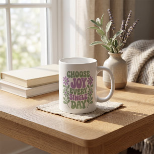 Kies elke dag vreugde Sage Lavendel Koffiemok