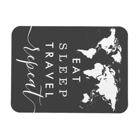 Kies Elke Kleur Eet Slaap Herhaal Reis Citaat Magneet (Horizontaal)