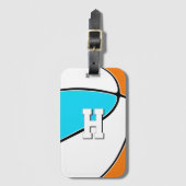 kies ELKE teamkleuren basketbalspeler monogram Bagagelabel (Voorkant (verticaal))