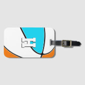 kies ELKE teamkleuren basketbalspeler monogram Bagagelabel (Voorkant (horizontaal))