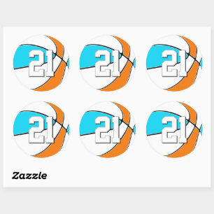 kies ELKE teamkleuren meisjes jongens basketbal Ronde Sticker