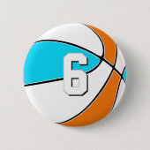 kies ELKE teamkleuren met jerseynummer basketbal Ronde Button 5,7 Cm (Voorkant)