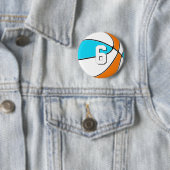kies ELKE teamkleuren met jerseynummer basketbal Ronde Button 5,7 Cm (In situ)