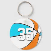 kies ELKE teamkleuren met jerseynummer basketbal Sleutelhanger (Voorkant)