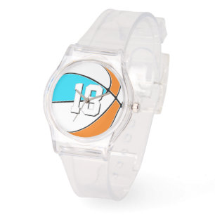 kies ELKE teamkleuren met shirt nummer basketbal Horloge