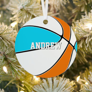 kies ELKE teamkleuren met shirt nummer basketbal Metalen Ornament