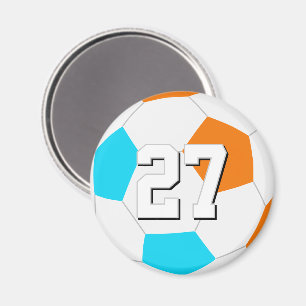 kies ELKE teamkleuren met shirt nummer voetbal Magneet