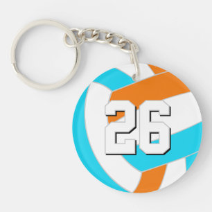 kies ELKE teamkleuren met shirt nummer volleybal Sleutelhanger
