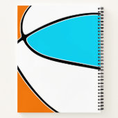 kies ELKE teamkleuren monogram basketbal Notitieboek (Achterkant)