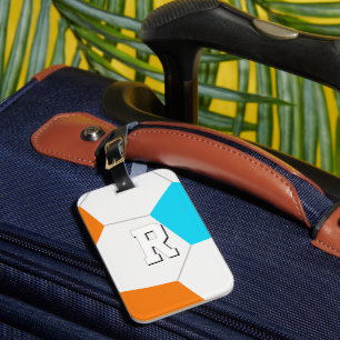 kies ELKE teamkleuren voetbalspeler monogram Bagagelabel