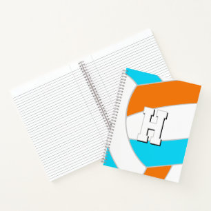 kies ELKE teamkleuren volleybalspeler monogram Notitieboek