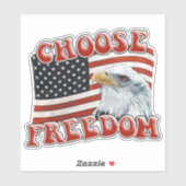 KIES FREEDOM Rustic Eagle op American Flag Sticker (Vel)