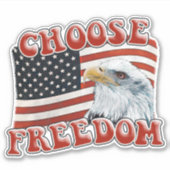 KIES FREEDOM Rustic Eagle op American Flag Sticker (Voorkant)