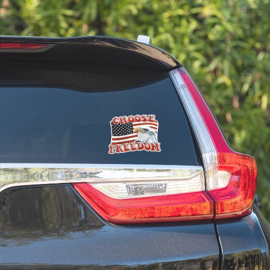 KIES FREEDOM Rustic Eagle op American Flag Sticker (Auto Zijkant)