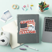 KIES FREEDOM Rustic Eagle op American Flag Sticker (iPad Cover)