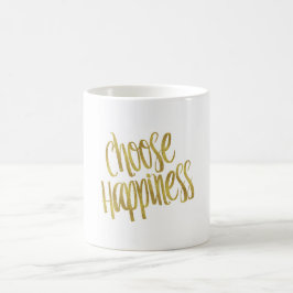 Kies Geluk Quote Faux Gold Foil Sparkly Koffiemok