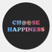 Kies Geluk Rainbow Ronde Sticker (Voorkant)