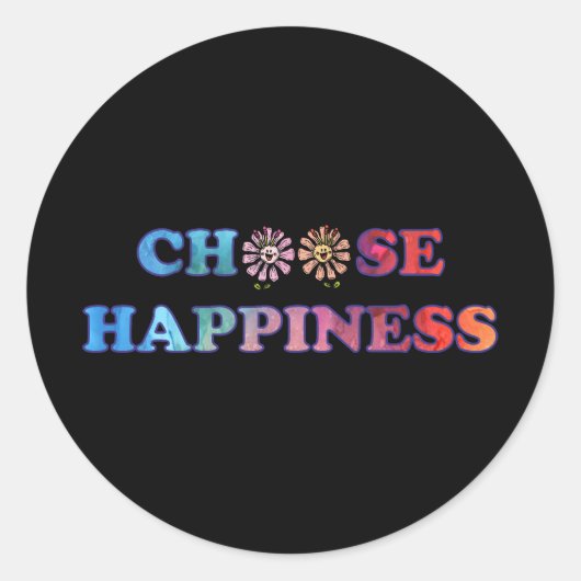 Kies Geluk Rainbow Ronde Sticker (Voorkant)