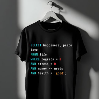 KIES Geluk SQL Programmeur T-shirt