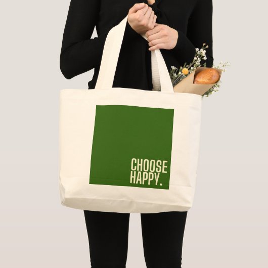 kies gelukkig. Jumbo Canvas tassen (Voorkant (product))