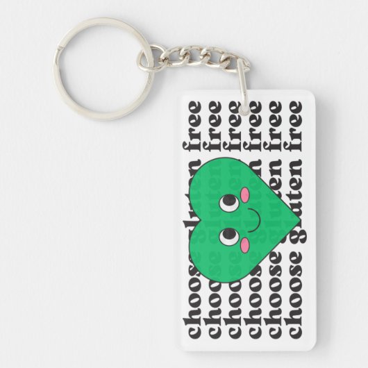 Kies Glutenvrije Groene Hart Sleutelhanger (Voorkant)