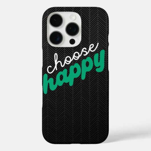 Kies Happy Modern Zwart Patroon iPhone Case (Achterkant)